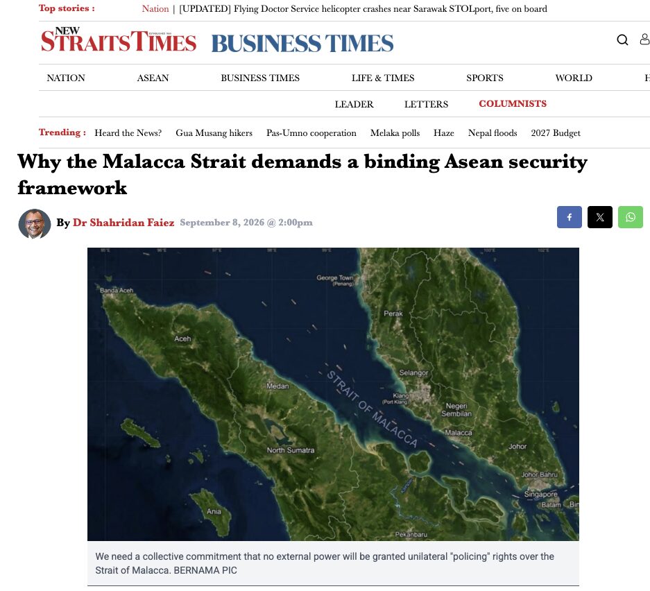 Why the Malacca Strait demands a binding Asean security framework